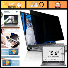 15.6" Laptop Privacy Screen Filter - Anti-Glare, Removable, Blue Light Shield