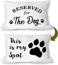 Funny This Is My Spot Dog Paw Soft Reversible Throw Pillow Cover, Reserved for t