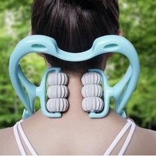Neck Massager Therapy Neck  Shoulder Dual Trigger Point Roller Self-Massage NEW