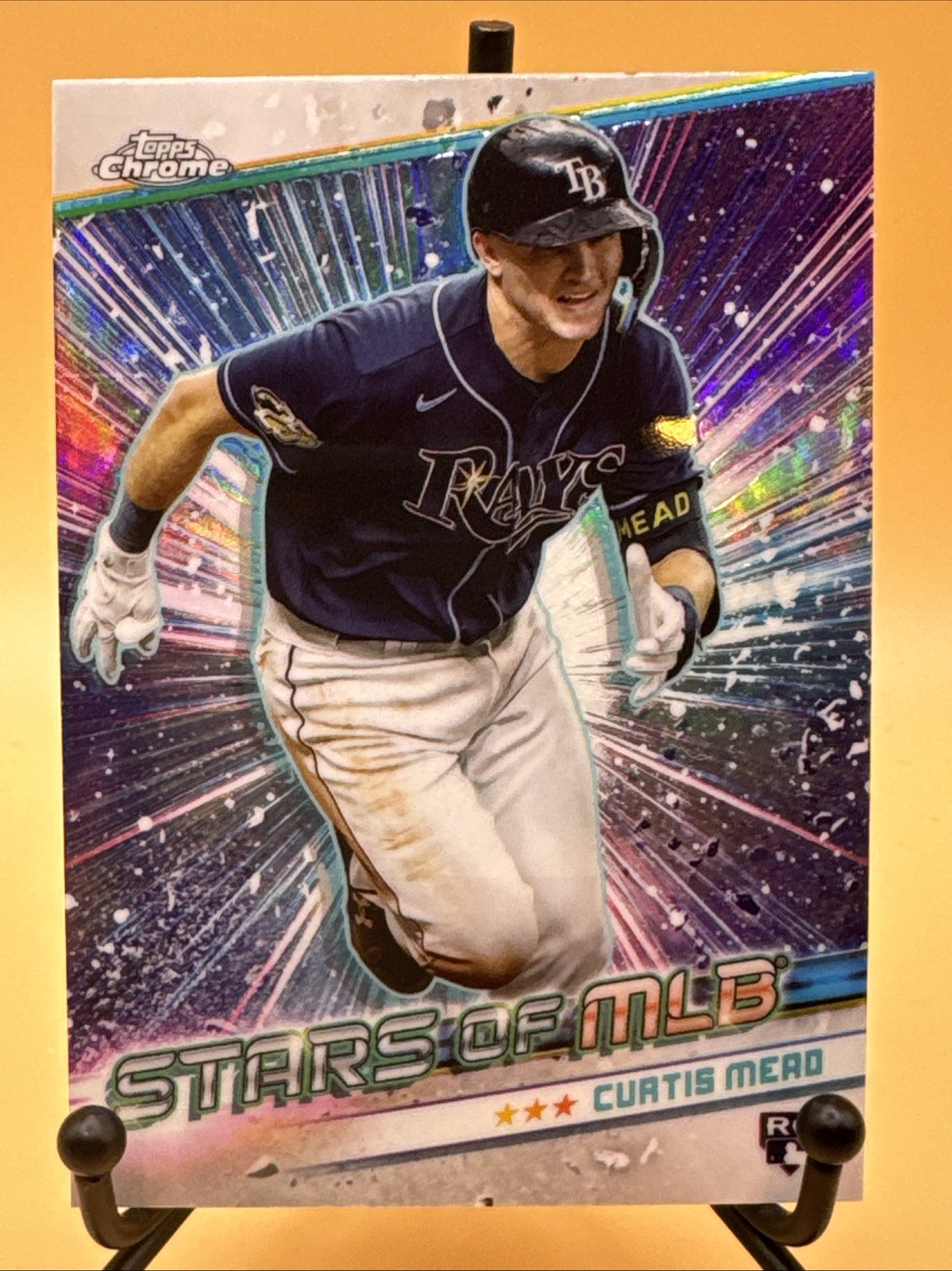 2024 Topps Update Stars Of MLB Chrome Curtis Mead #CSMLB-72 (RC) Tampa Bay Rays