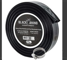 U.S. Pool Supply Black Rhino 2" x 100' Pool Backwash Hose with Hose Clamp