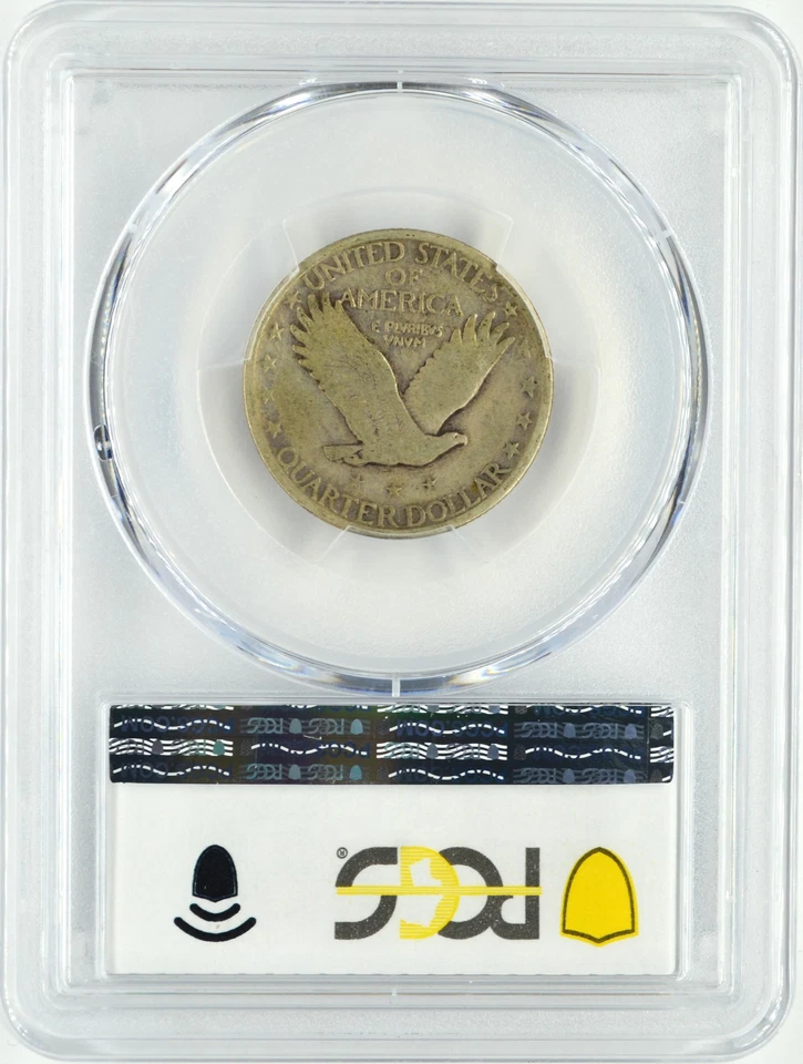 1927-S STANDING LIBERTY SILVER QUARTER 25C PCGS F 12 - Image 2 of 2