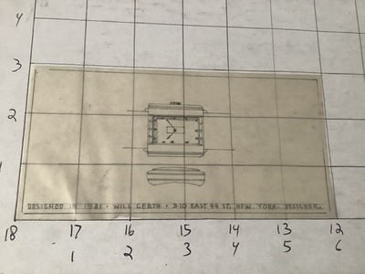 original Hand Painted Will Gerth -- 1931 watch face original drawing