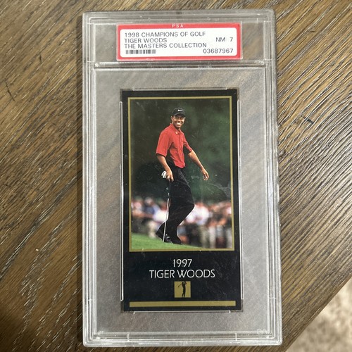 1998 Champions of Golf Masters Collection Tiger Woods Gold Foil PSA 7