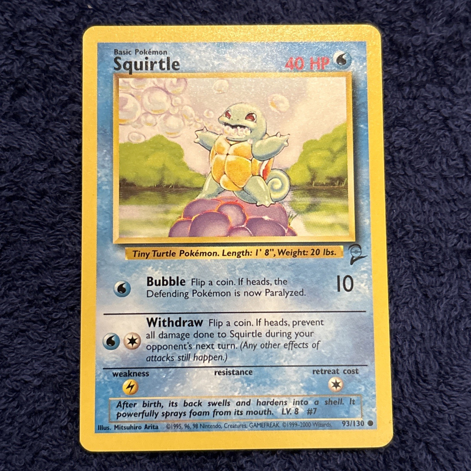 Pokemon Squirtle 93/130 WotC Base Set 2 Common NM