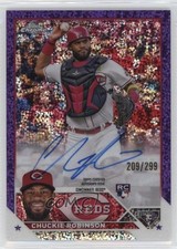 2023 Chrome Rookie Purple Speckle Refractor 209/299 Chuckie Robinson Auto 16el