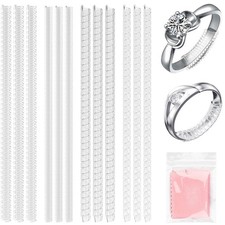 Ring Sizer for Loose Rings, 12 Pack 4 Sizes, Invisible Clear Silicone, Non-Slip