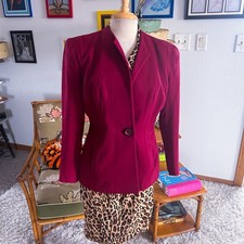 Vintage 1940s Jacket  Burgundy Wine  Blazer  L  Suit Coat  40s