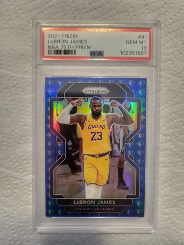 PSA 10 - 2021-22 Panini Prizm LeBron James #91 Nba 75th Anniversary Prizm  SP