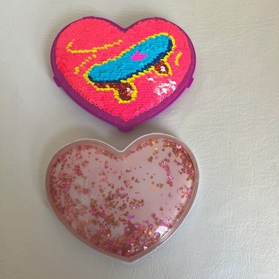 2 Zuru Rainbowcorn Jumbo Heart Color Changing Sequins Glitter Star Hair Clip Lot