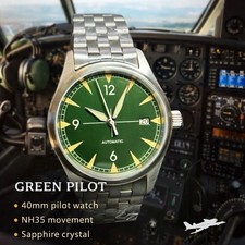 Seiko Custom Pilot Green Dial With Seiko NH35 Automatic Movement