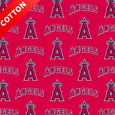 Los Angeles Angels MLB Cotton Fabric - 58'' Wide - Sold by The Yard & Bolt