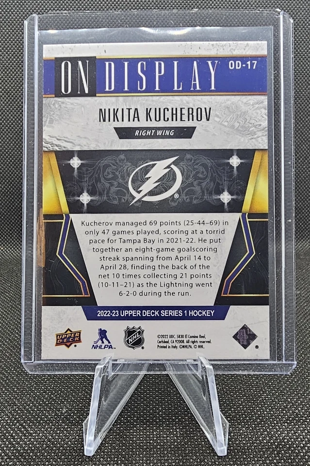2022-23 Upper Deck Series 1 On Display Nikita Kucherov #OD-17 TB Lightning - Image 2 of 2