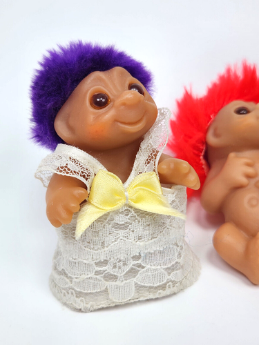 Norfin Troll Doll Newborn Baby 1985 Thomas Dam 3" Babies Vintage Lot of 3 - Picture 2 of 12