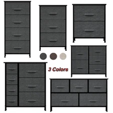 TKOOFN Chest of Fabric Drawers Dresser Furniture Bins Bedroom Storage Organizer
