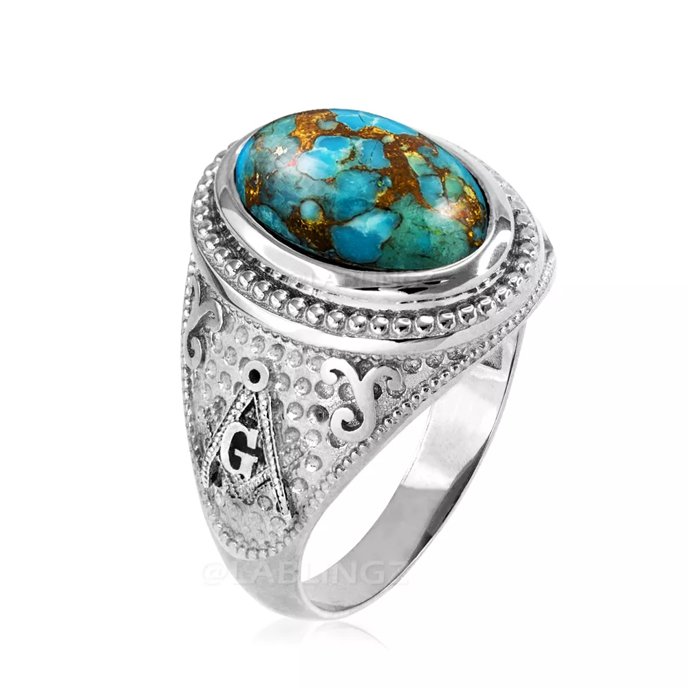 Turquoise masonic best sale ring