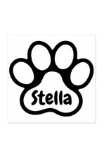 Vinyl Decal for Window  - Dog Paw (Personalize w/ Name)