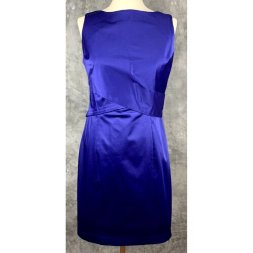 Talbots Royal Blue Satin Sheath Evening Party Dress sz 10 Petite (12542) - Picture 1 of 6