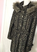 Ladies Star By Julien Macdonald *size 10 Belted Military Coat Leopard Print