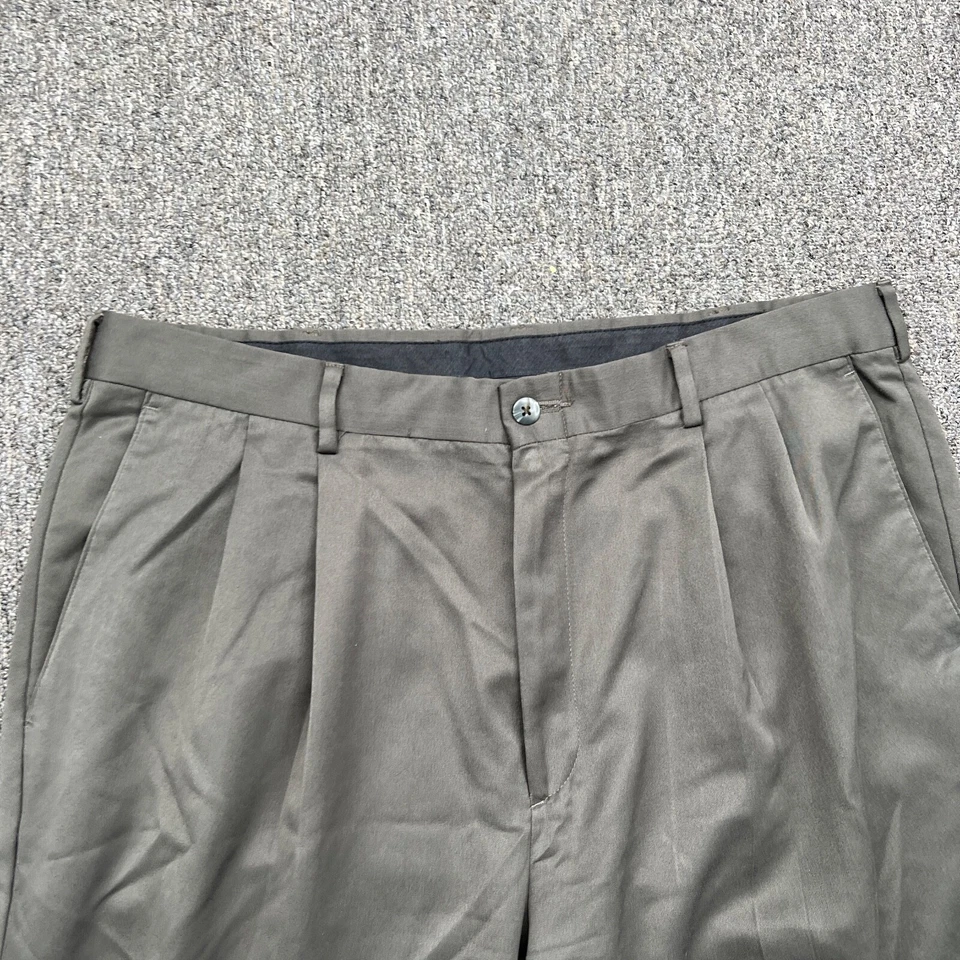 Pantalones Van Heusen 36x32 Para Hombre Verde Traje Pantalones Vestido Pantalones Elegante Pantalón Foto 4 de 4