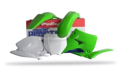 POLISPORT KUNSTSTOFF KIT MX GRÜN/WEISS KAWASAKI KX 125 2003-2008