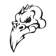 Monster Bird Skull - Vinyl Decal Sticker - Multiple Color Sizes - ebn1044