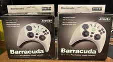 Lot of 2 BARRACUDA Gray Controllers for PLAYSTATION 1 InterAct OPEN BOX PS1