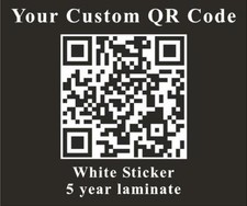 CUSTOM QR Code Serial Labels Custom Printed 1" - 12" (choose size) (Vinyl Print)