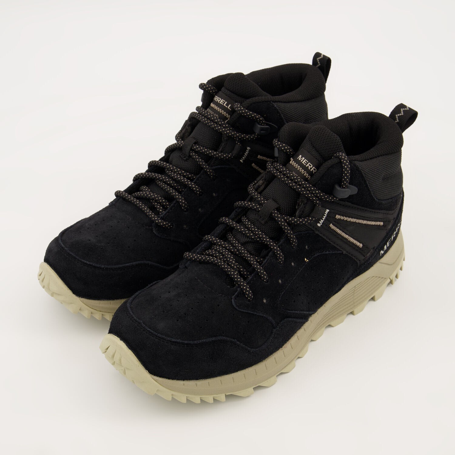 Scarpa da trekking donna MERRELL Wildwood Mid impermeabile pelle nera £ 120 UK 7 5