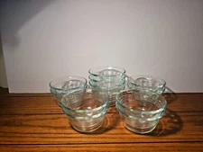 VINTAGE SET OF 12 BLUE TINT #463 CUSTARD CUPS ( HEAVY DUTY)