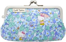 Sanrio x Liberty Fabrics Clasp Mini Pouch Hello Kitty 50th Primrose Meadow Blue