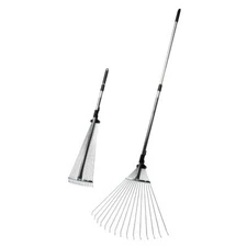 Kings County Tools Adjustable Garden & Leaf Rake | Collapsing Tines to Work T...