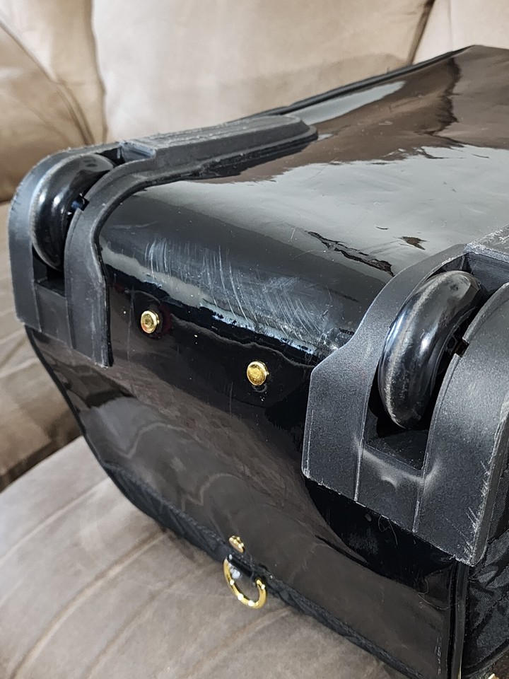 JM New York Designer Wheeled Duffle Bag Carry On Luggage Black, Quilted