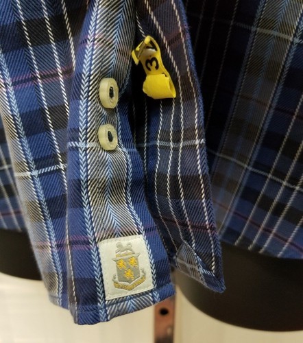 Robert Talbott karmelblau kariert 100 % BAUMWOLLE Kleid Freizeithemd Large gebraucht, in einwandfreiem Zustand - Bild 8 von 12