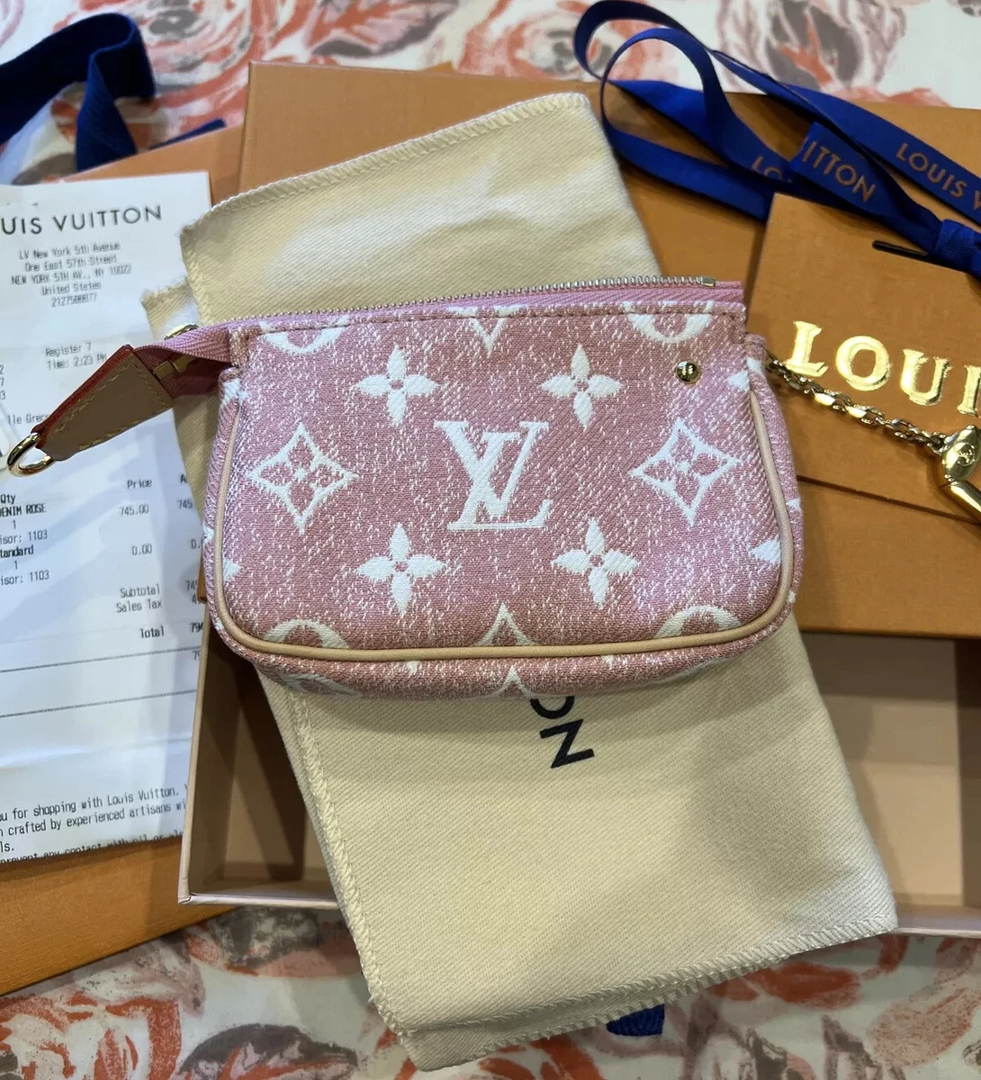 LOUIS VUITTON Monogram Jacquard Denim Micro Pochette Accessories