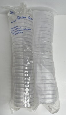 Petri Dishes w/ Lids 100mm x 15mm 50 Sterilized Polystyrene - Heavy Duty