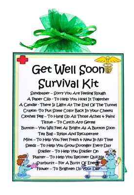 Get Well Soon Survival Kit - Fun Novelty Gift &amp; Greetings Card | Get ...