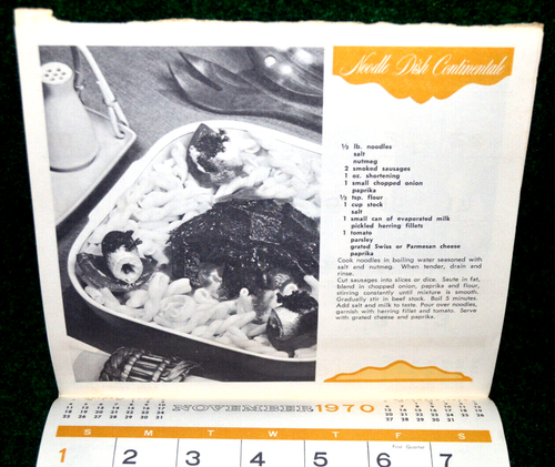 Calendario 1970 con recetas saludos de temporada - Imagen 7 de 8