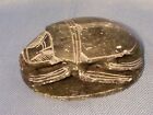 Vintage~Egyptian Scarab~ Carved Soapstone~Heiroglyphics~B eetle Amulet,4"~Deco