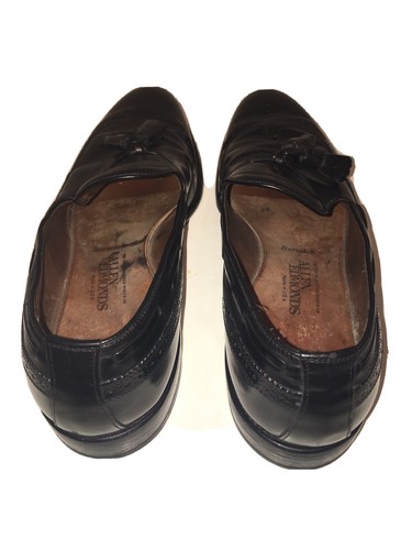Allen Edmonds Vintage Berwick Black Wing Tip Tassel Loafers Men's 12 A Narrow - 第 4/9 張圖片