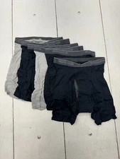 Fruit of The Loom 6 Pack Black Gray Boxer Briefs Mens Size Medium