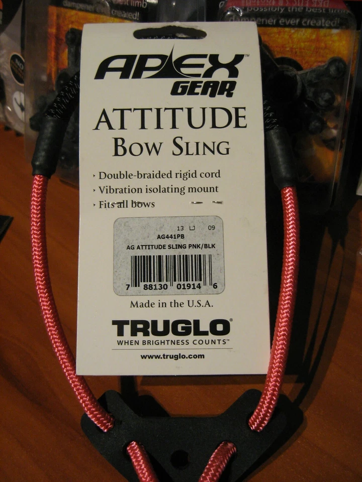 Eslinga de arco Apex Gear Attitude rosa y negro para todos los arcos TruGlo tiro con arco AG441PB Foto 2 de 4