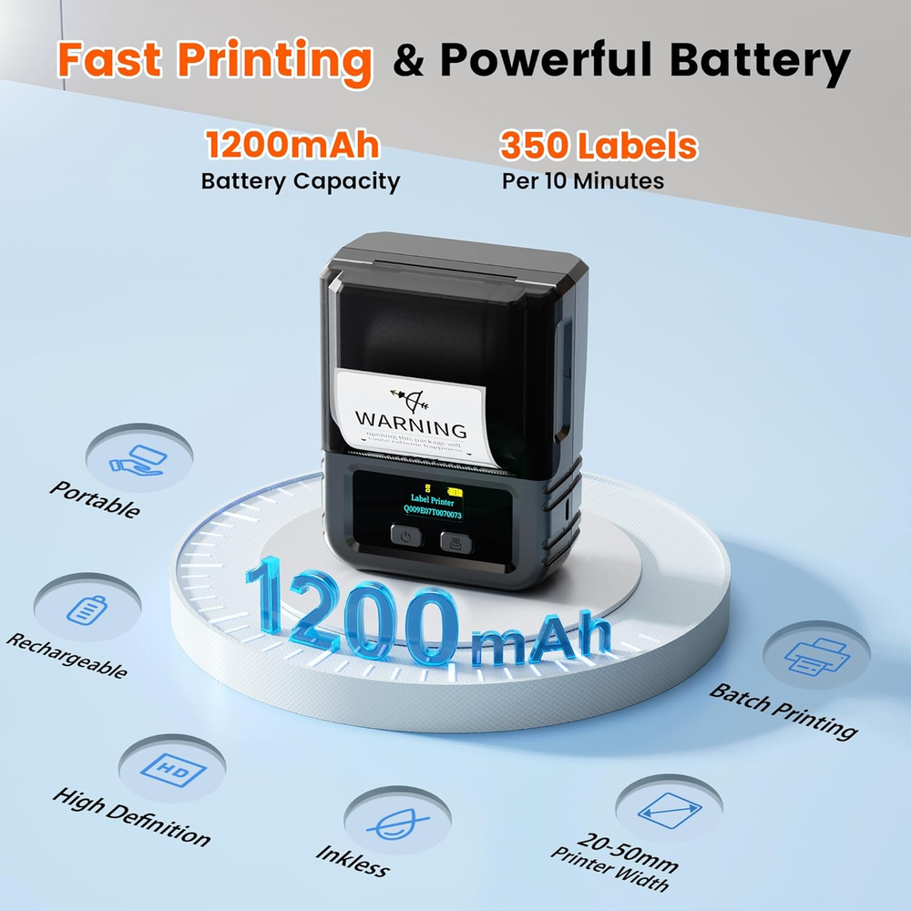 M120 2-Inch Thermal Label Printer for Small Business with Tape M120 2-Inch Thermal Label Printer for Small Business with Tape