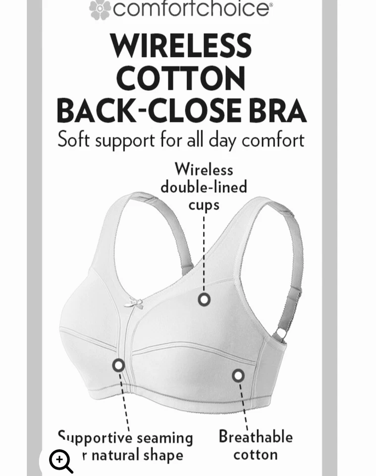Cotton Back-Close Wireless Bra By Comfort Choice - Image 2 of 4