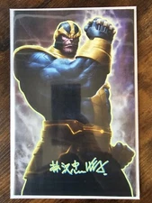 Thanos #1 1:100 Virgin - Signed & Remarked By Kendrick KUNKKA Lim