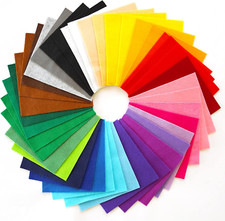DIYR 40Pcs Coloured Felt Fabric Sheets 15 X 15 Cm, Fabrics DIY Craftwork Sewing