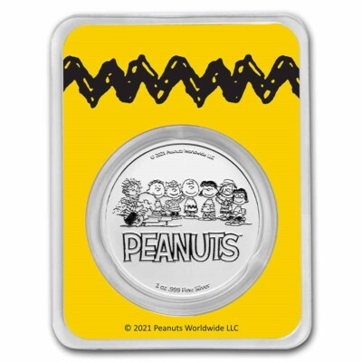 2021 Peanuts Charlie Brown 1 oz .999 Silver Coin Snoopy NEW