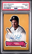 2024 Topps Archives 1968 Action Auto #68AAPO Paul O'Neill Gold #/50 (PSA 9)
