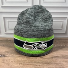 New Era Seattle Seahawks Beanie Grey Lime Green Knit NFL Hat Unisex OSFM