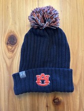 Auburn Tigers Football Team Issued Black Nike Snow Beenie Hat Cap